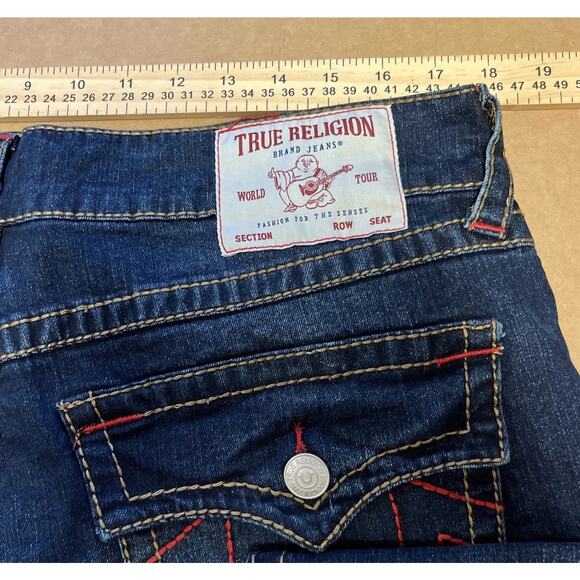 True Religion Jeans Ricky Big T Flap Relaxed Straight Men’s 36x30 Dark Mahogany - Picture 6 of 10